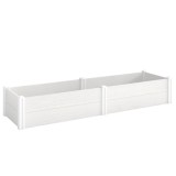 Outsunny Pat &icirc;nălțat din plastic, modular, plantator cu montaj DIY, solariu 197 x 54 x 33 cm Alb | Aosom Romania