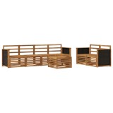 vidaXL Set de canapele de exterior 7 pcs natural Lemn Solid de Acacia 3384040