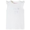 Tricou pentru copii cu m&acirc;neci cu volane, alb, 140, vidaXL