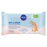 Servetele umede pentru bebelusi Nivea Baby Soft Cream Cleanse Care, 57 buc