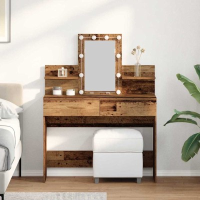 vidaXL Masă de Toaletă Lemn Vechi 100 x 40 x 130 cm Lemn compozit foto