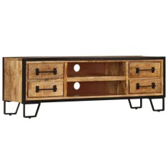 Comoda TV cu sertare, 120 x 30 x 40 cm, lemn masiv de mango
