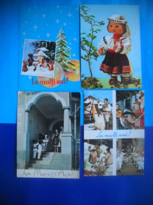 HOPCT LOT NR 1125 -IP-CRACIUN-COLINDATORI-COSTUM-4 CARTI POSTALE-CIRCULATE foto