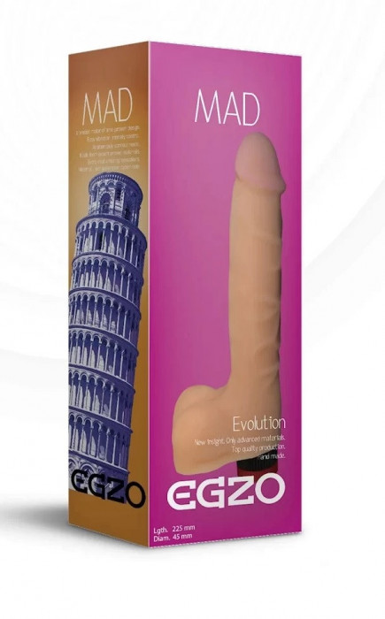 Vibrator Realist Mad Tower Multispeed Cyberskin 22.5 cm