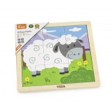 Puzzle din 9 piese mari - oaie, Viga