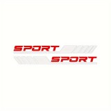 Stickere auto racing stripes v3, set 2 bucati, 58 cm, dungi tuning alb si rosu, folie oracal autoadeziva exterior
