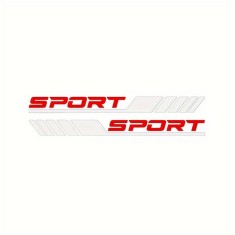 Stickere auto racing stripes v3, set 2 bucati, 58 cm, dungi tuning alb si rosu, folie oracal autoadeziva exterior