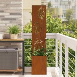 vidaXL Ghiveci de Grădină cu Panou Decorativ Ruginit 32 x 140 cm