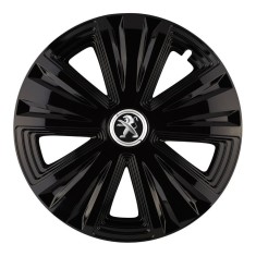 Set 4 capace roti Glory negru R14 Compatibil Cu Peugeot
