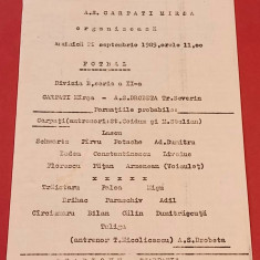 Program meci fotbal AS "CARPATI" MIRSA-AS DROBETA TURNU SEVERIN(22.09.1985)
