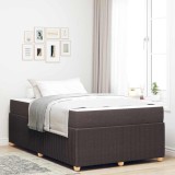 vidaXL Cadru de pat cu saltea Maro &icirc;nchis 120 x 200 cm țesătură 3398382