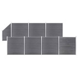 Cumpara ieftin Set panouri gard, 7 patrate + 1 oblic, gri, 1311x186 cm, WPC