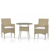 Cumpara ieftin Set mobilier de gradina, 3 piese, bej, poliratan