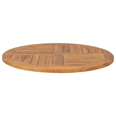 vidaXL Blat de masă rotund, 80 cm, lemn masiv de tec, 2,5 cm foto
