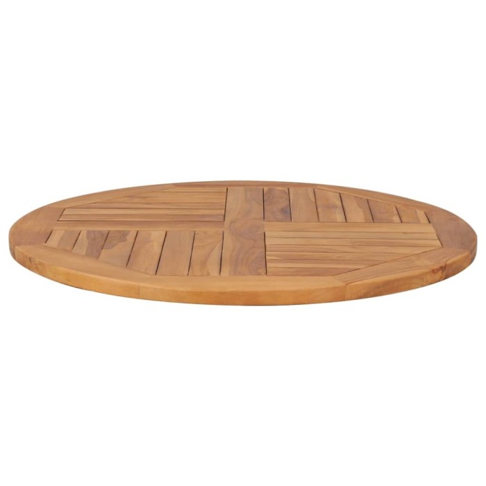 vidaXL Blat de masă rotund, 80 cm, lemn masiv de tec, 2,5 cm