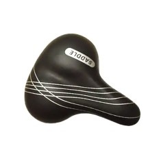 Sa cu elastomer pentru bicicleta Good Line, piele ecologica, Negru/Alb foto
