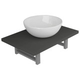 Cumpara ieftin Set mobilier de baie, 2 piese, gri, ceramica