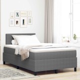 VidaXL Pat cu arcuri cu saltea &amp; LED gri deschis 120x200 cm țesătură din catifea