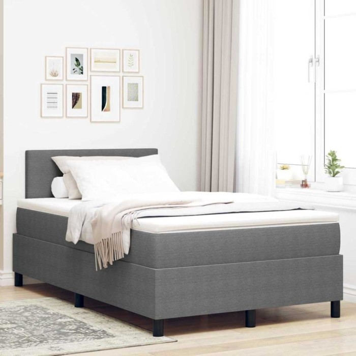 Pat cu arcuri Manual Gri deschis și Alb 203 x 120 x 88 cm