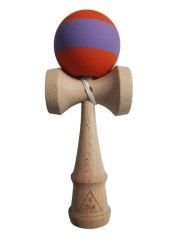 Kendama profesionala, Bila din lemn cu strat de silicon, Portocaliu/Mov, 38KD foto