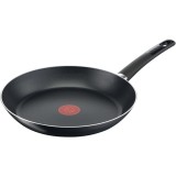 Tigaie Tefal Simplicity+, invelis antiaderent, indicator Thermo-Signal, baza Diffusion, forma adanca, maner ergonomic, 30 cm, negru