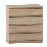 Cumpara ieftin Comoda cu 4 sertare din mdf maro stejar sonoma Hany 90x49x95.4 cm