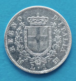 ITALIA 1 LIRA 1863 LITERA M ARGINT STARE F BUNA