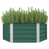 Strat &icirc;naltat de gradina, verde, 129x129x46 cm, otel galvanizat GartenMobel Dekor, vidaXL
