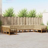 Cumpara ieftin Set de canapele de exterior 10 buc. 10-Locuri Natural si Bej