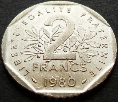 Moneda 2 FRANCI - FRANTA, anul 1980 * cod 1716 foto