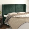 VidaXL Tăblie pat cu aripioare verde &icirc;nchis 203x23x118/128cm catifea 3117885
