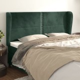VidaXL Tăblie pat cu aripioare verde &icirc;nchis 203x23x118/128cm catifea 3117885