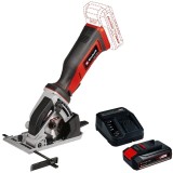 Einhell TE-CS 18/89 Li PXC + Starter Kit - Fierastrau circular 89x10 mm + Set 1 acumulator si incarcator Li-Ion 18 V 2.5 Ah