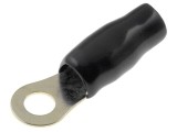 Terminal inelar M6 16mm&sup2; aurit cu izolație neagră - Conector electric profesional