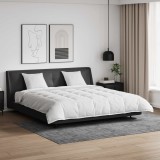 Set Pături cu Pernă vidaXL, 3 piese, Alb, Pene Rață, 200x220cm - Pilota Dormitor Confortabilă, Microfibră &amp; Bumbac