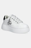 Karl Lagerfeld sneakers din piele KREEPER LO culoarea alb, KL42376A