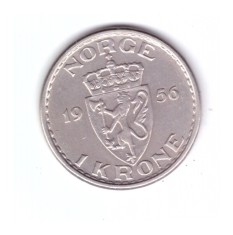 Moneda Norvegia 1 krone 1956, stare buna, curata