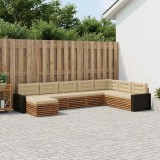 vidaXL Set de canapele de exterior cu pernă 8 pcs Natural și Bej 3383726