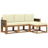 vidaXL Set de canapele de exterior cu pernă 4 pcs Natural și Crem 3385106