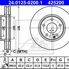 Disc frana MERCEDES A-CLASS (W176) (2012 - 2016) ATE 24.0125-0200.1