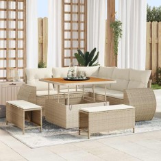 vidaXL Set de canapele pentru grădină 8 pcs Bej poliratan 3361866