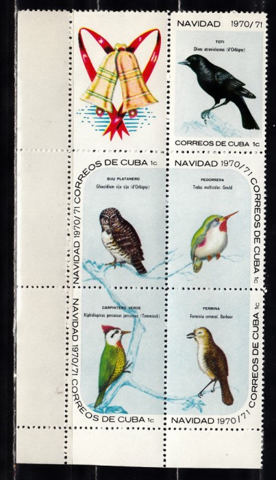 A12 S1 1 - Timbre foarte vechi - Cuba - pasari exotice