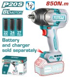 TOTAL - MASINA DE INSURUBAT CU IMPACT 20V - 850N.m MOTOR FARA PERII (NU INCLUDE ACUMULATOR) - 1/2&quot; PowerTool TopQuality