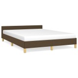 Cumpara ieftin Cadru de pat fara saltea, maro inchis, 140x200 cm, textil