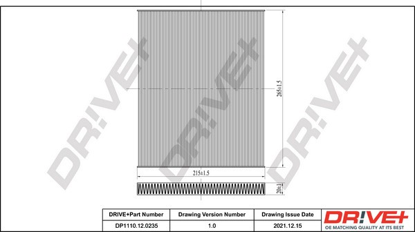 Dr!ve+ DP1110.12.0235 Filtru, aer habitaclu