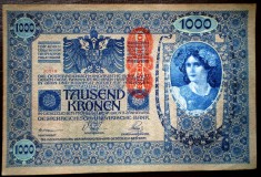 61 AUSTRIA UNGARIA 2X1000 KRONEN KORONA 1902 VF/XF SERII CONSECUTIVE 819-820