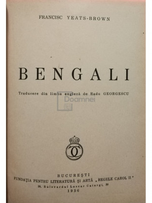 Francisc Yeats-Brown - Brown - Bengali (editia 1936) foto