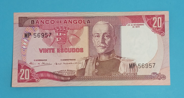 Angola 20 Escudos 1972 &#039;Carmona&#039; UNC serie: MP 56957