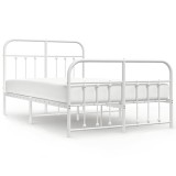 Cumpara ieftin Cadru de pat metalic cu tablie, alb, 120x190 cm