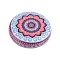 Oglinda poseta dubla din piele ecologica Crisalida, Mandala 7 cm, Albastru